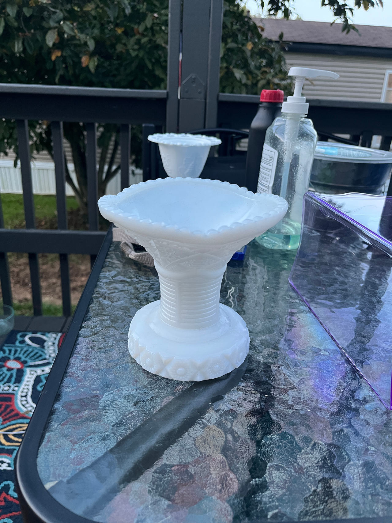Milk Glass Compote Dish