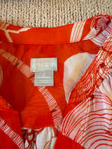 Chico's Orange Floral Print Blouse - Image 1