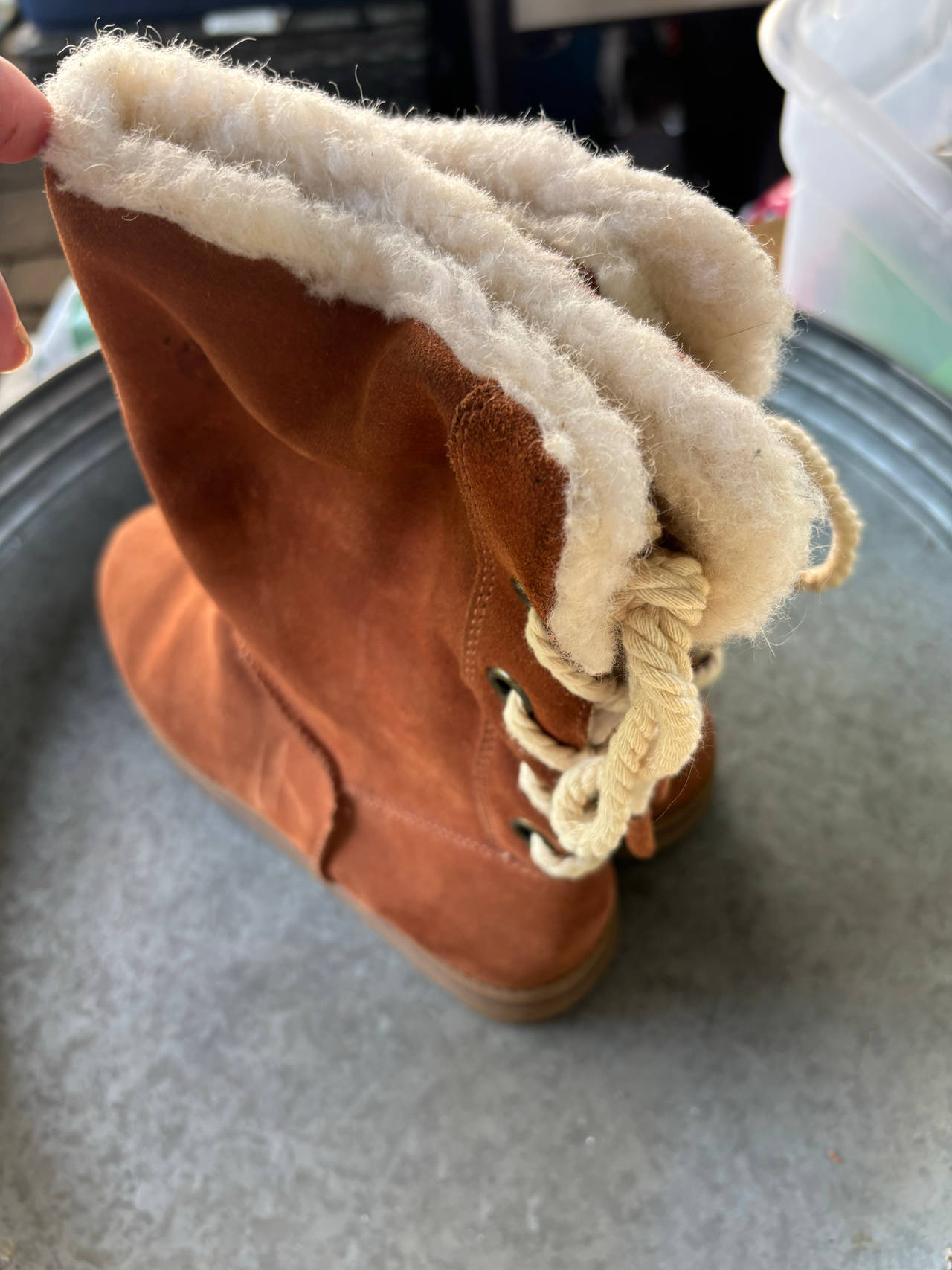 Muks Luks Sunburst Lace Up Suede Boots