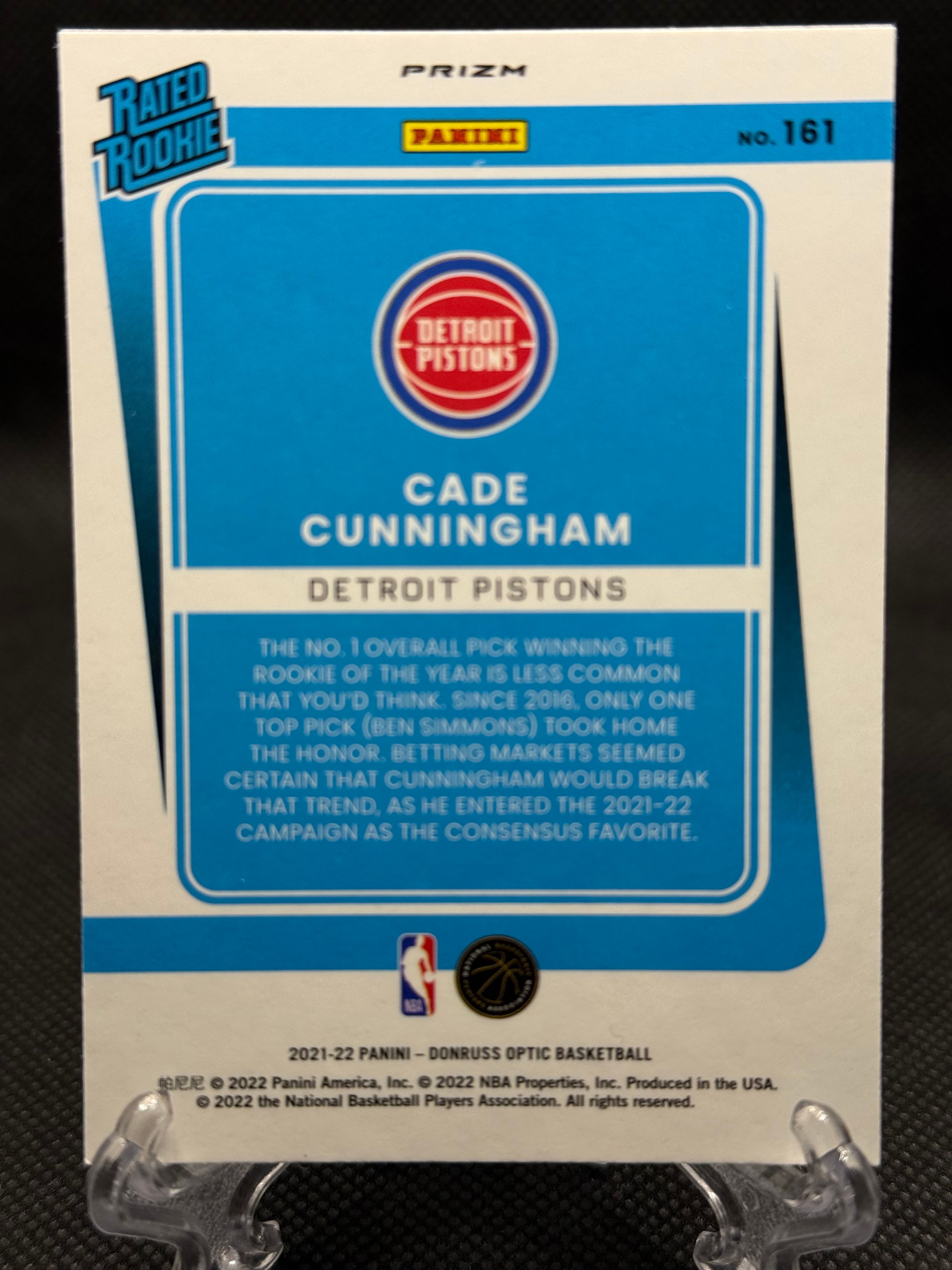 Cade Cunningham 2021-22 Donruss Optic Silver Pulser Prizm Rated Rookie #161 - Image 3