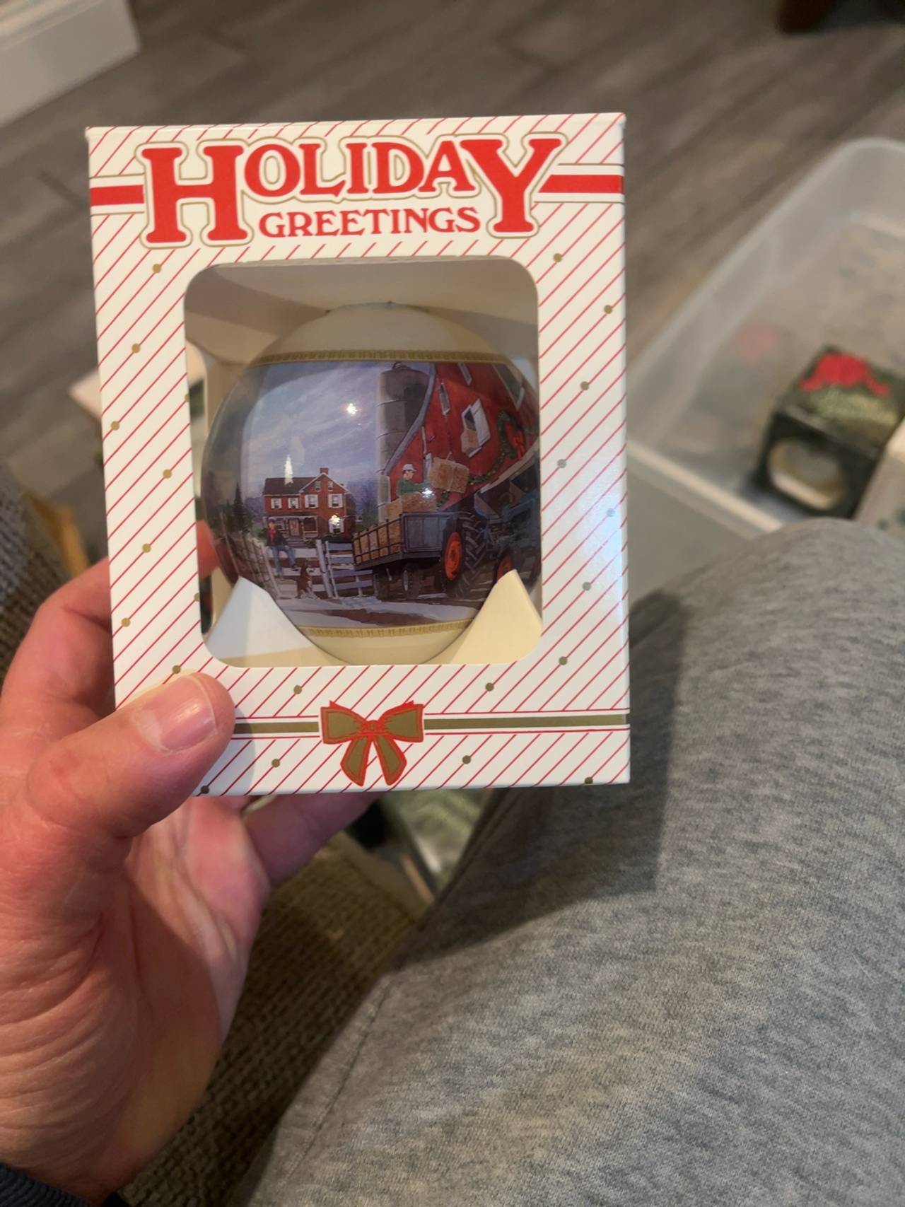 New Holland Tractor 2001 Glass Christmas Ornament