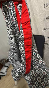 Vintage 60s/70s Geometric Print 3/4 Sleeve Blouse - Image 6