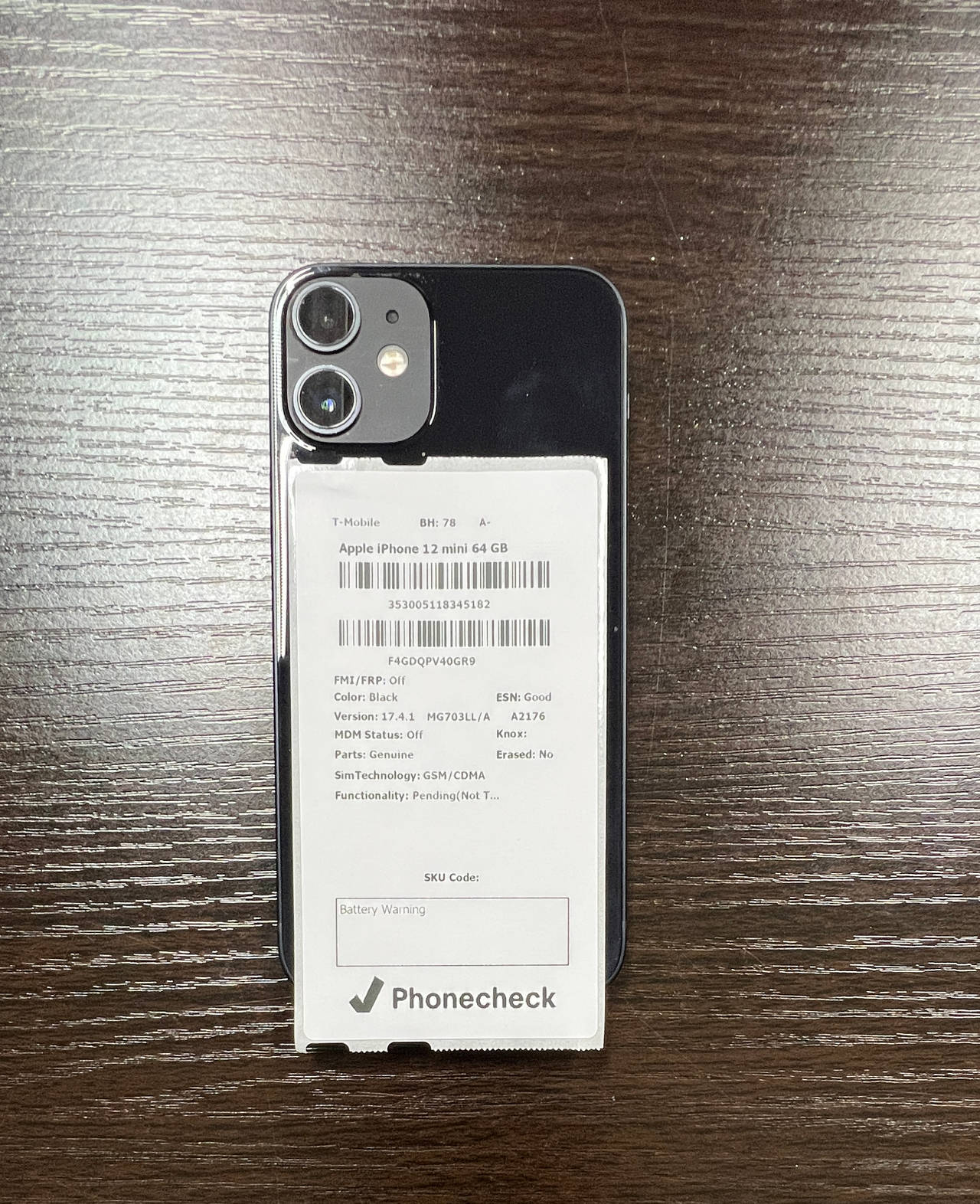 Apple iPhone 12 mini 64GB Black-T-MOBILE LOCKED