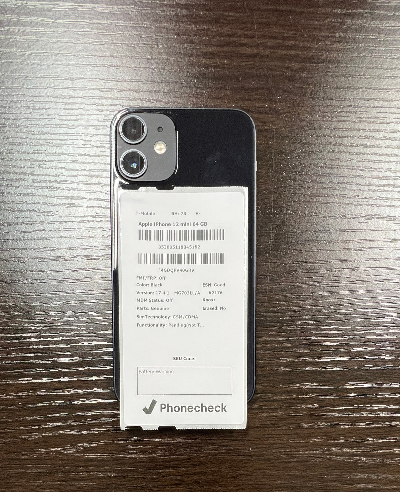 Apple iPhone 12 mini 64GB Black-T-MOBILE LOCKED