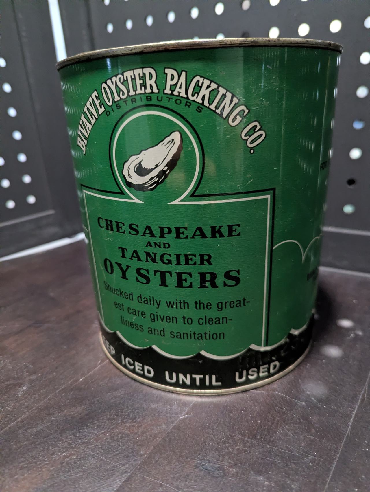B&L Brand Oysters 1 Gallon Vintage Tin