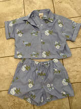 Industry Blue Striped Floral Two-Piece Set Size Small - Image 1
