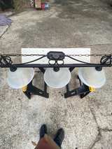 3-Light Island Chandelier with Alabaster Glass Shades - Image 3