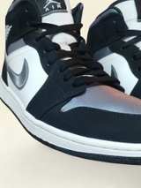 Air Jordan 1 Mid White Black Silver - Image 2