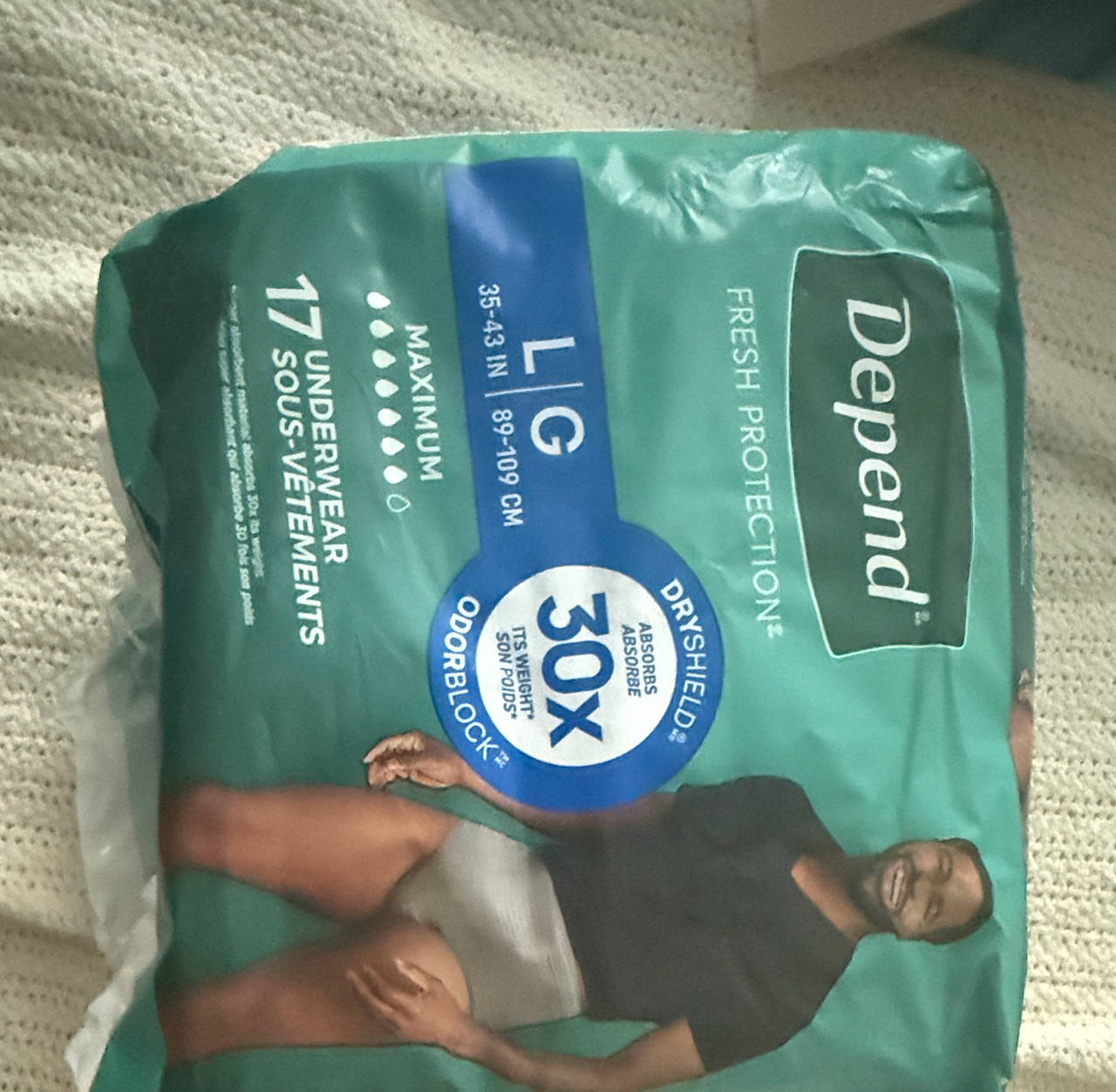 Depend Fresh Protection Men's Incontinence Underwear, Large/XL, 17 Count