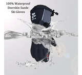 SKYDEER Large 100% Waterproof and Premium Deerskin Suede Leather Ski Gloves - Image 3