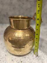 Vintage Hammered Brass Pitcher with Ornate Handle - Image 3