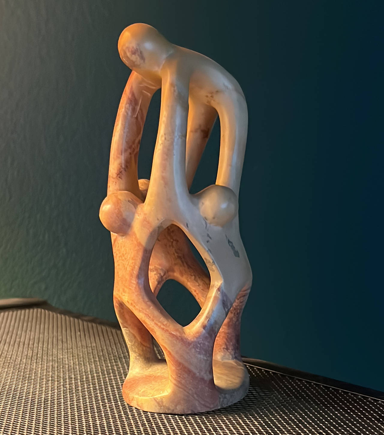 Hand-Carved Soapstone Family Sculpture