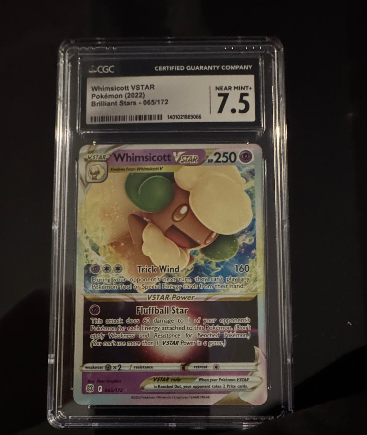 Whimsicott VSTAR - Brilliant Stars 065/172 - CGC 7.5