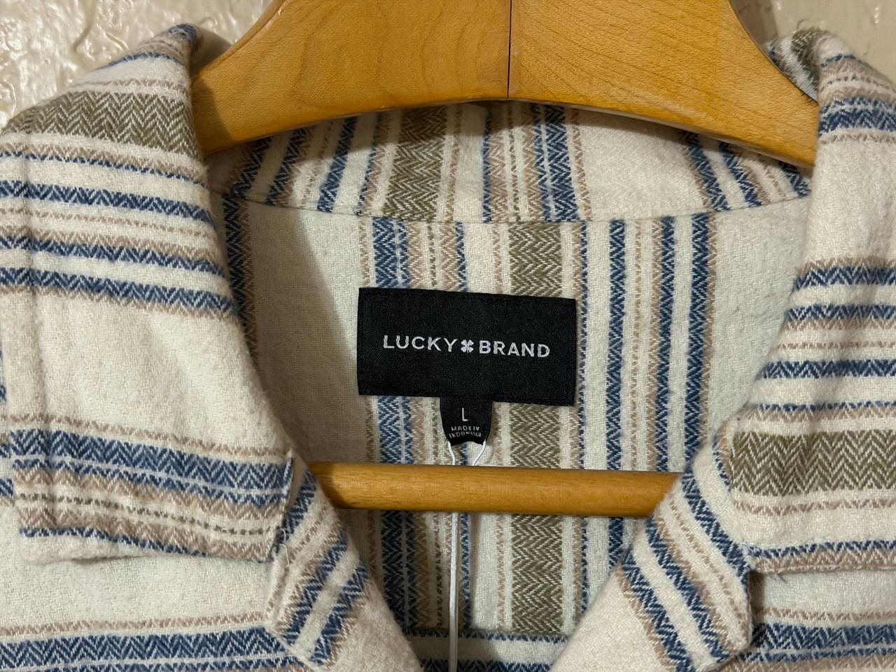 Lucky Brand Men's Striped Flannel Button Down Shirt