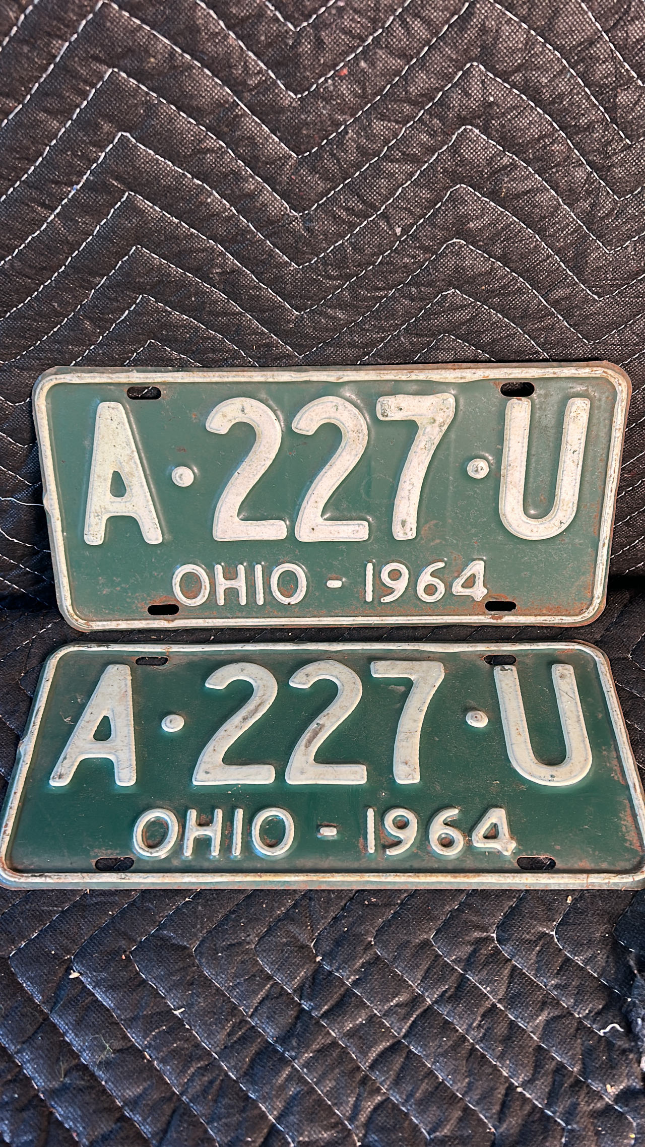 1964 Ohio License Plate Pair