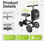 BlessReach All Terrain Foldable Knee Scooter – Black - Image 3