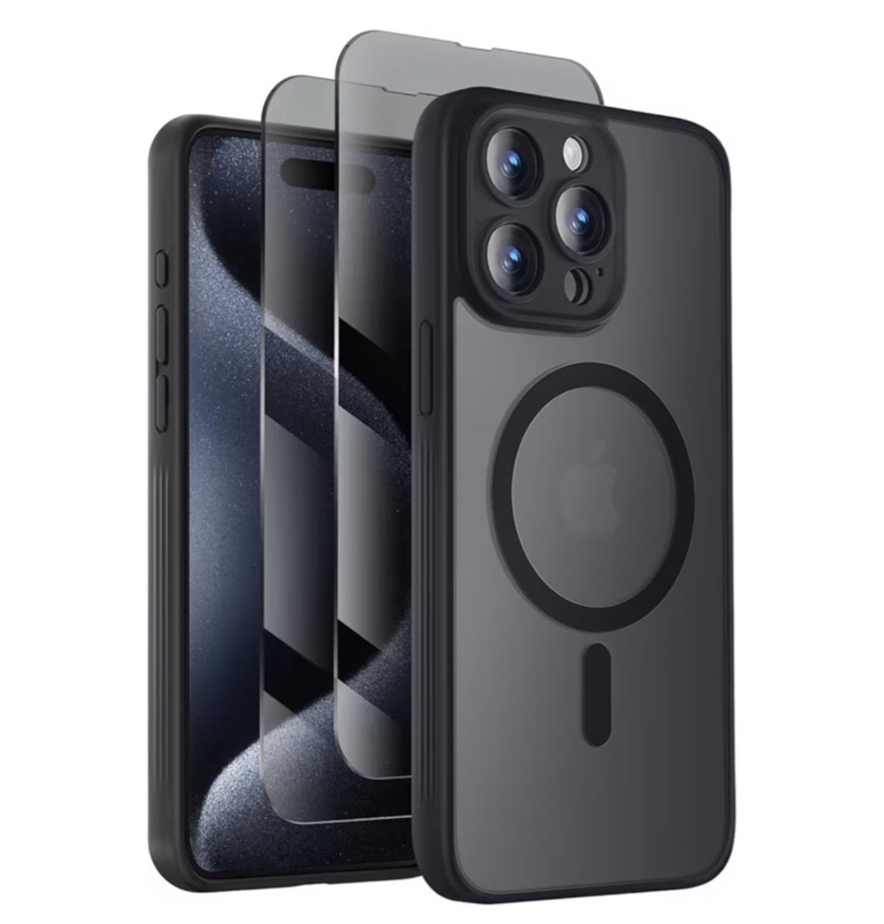 Designed for iPhone 15 Pro Max Case, Compatible with MagSafe, with Privacy Scree