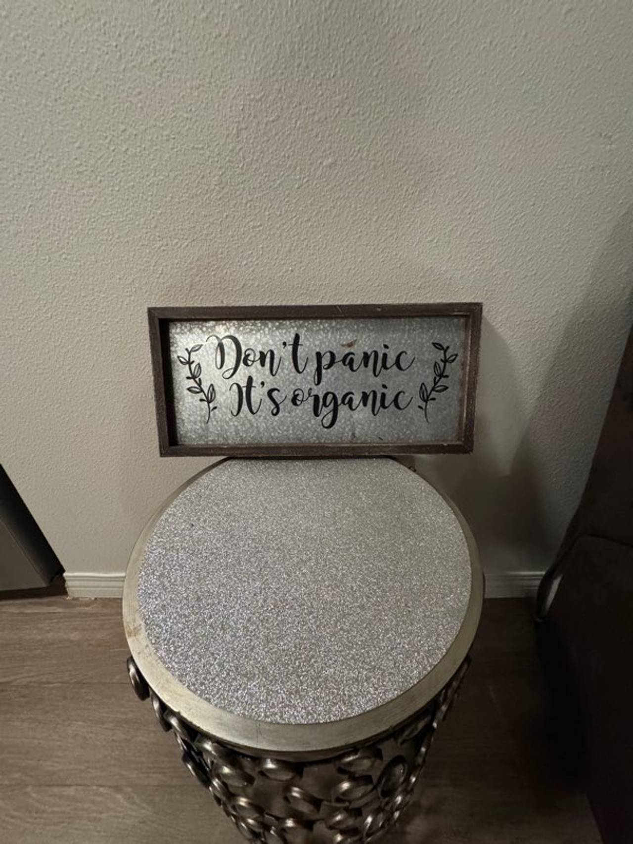 Don't Panic It's Organic Galvanized Metal Wall Decor