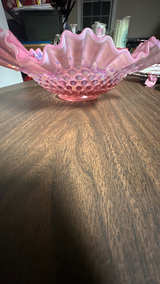 Fenton Cranberry Opalescent Hobnail Bowl - Image 3