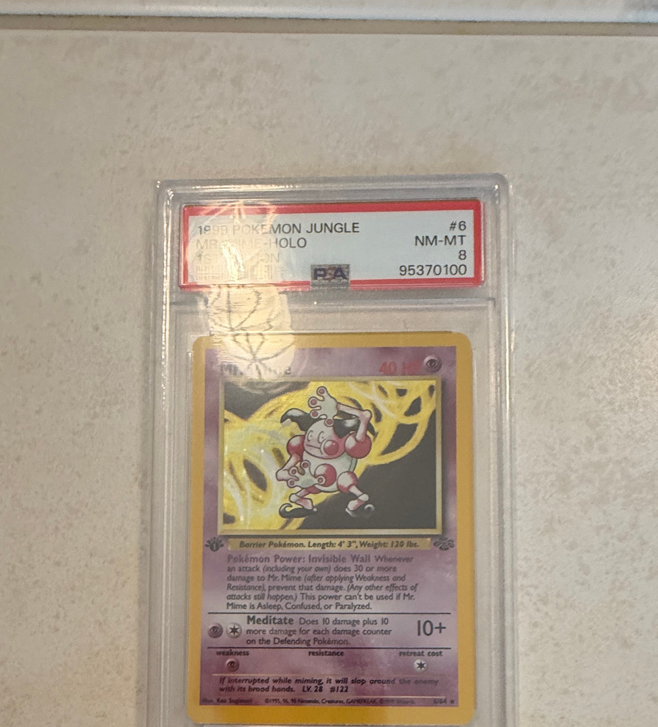 1999 Pokemon Jungle Mr. Mime Holo #6 PSA 8