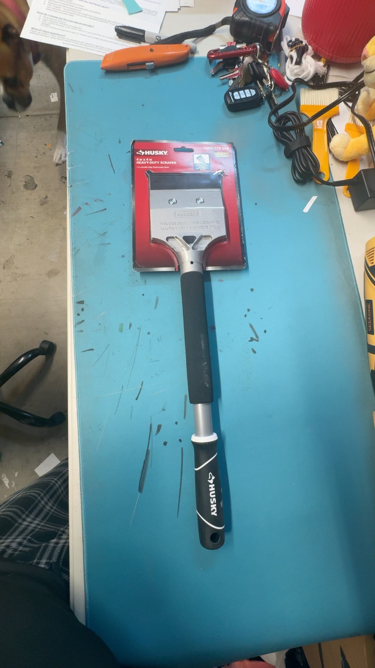 Husky 4" Heavy Duty Floor Scraper with Handle