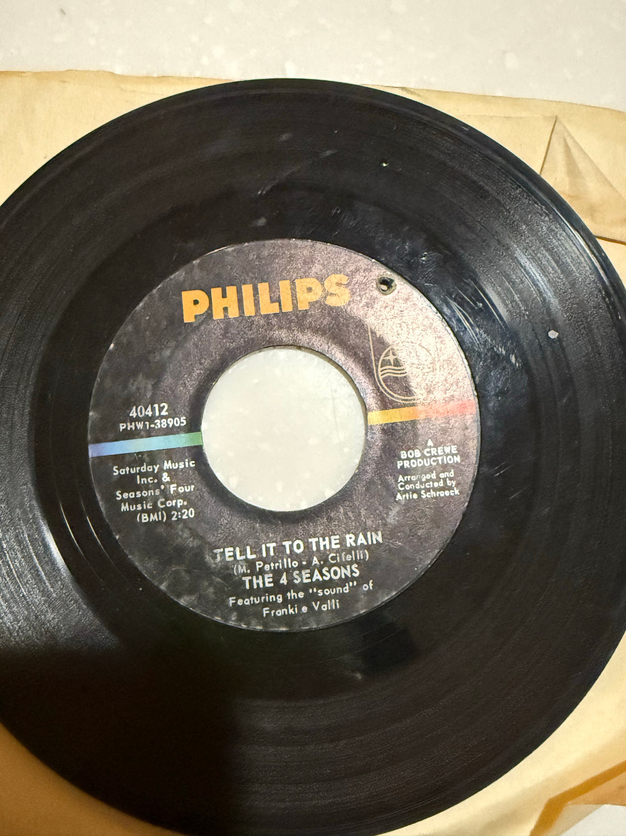 The 4 Seasons - Tell It To The Rain 7" Vinyl Single