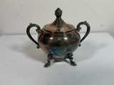 Vintage Silver Plated Footed Sugar Bowl with Lid - Image 1