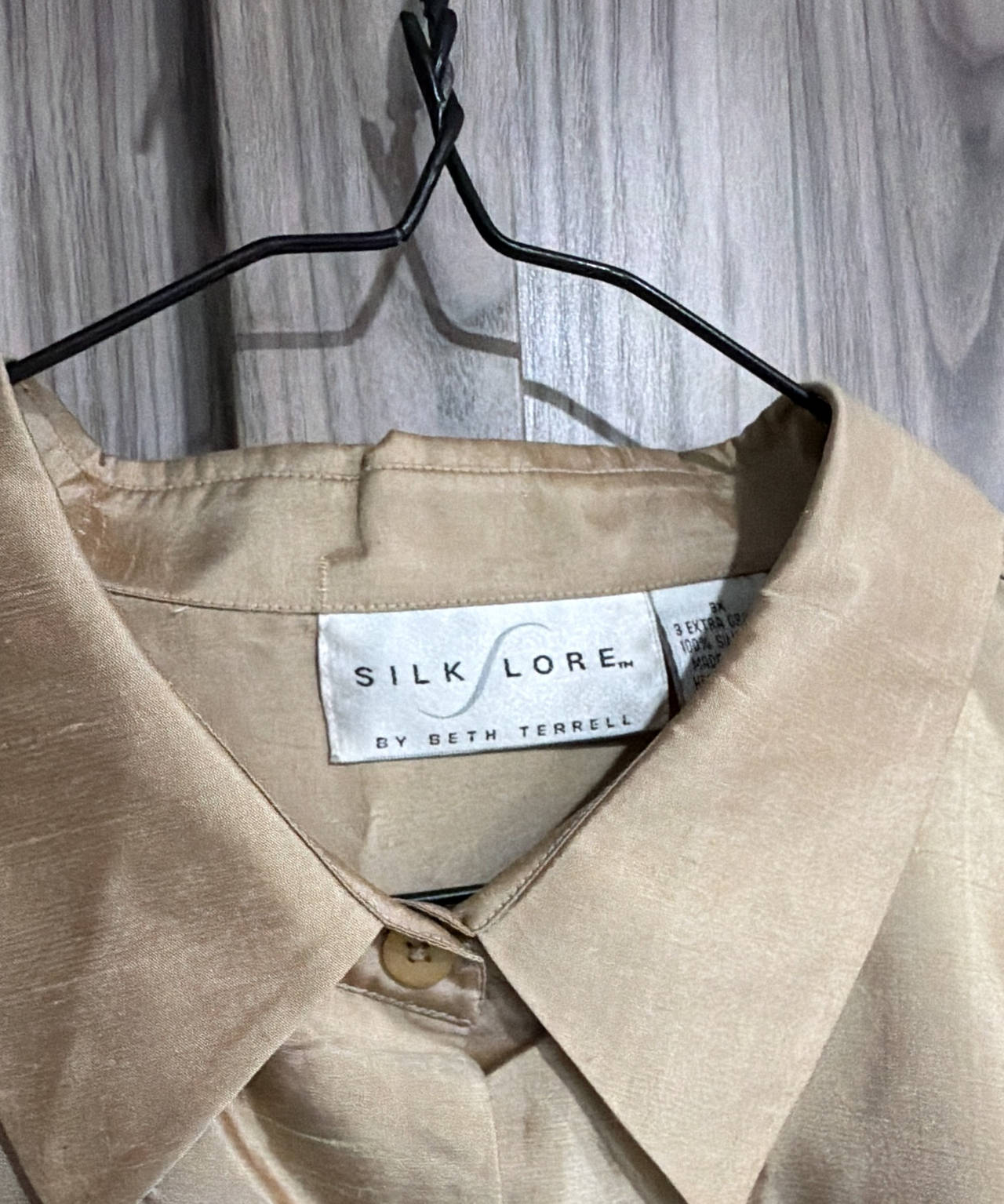 Silk Lore by Beth Terrell 100% Silk Button Down Shirt 3X