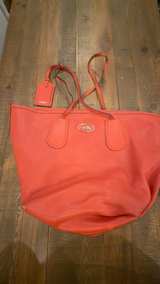 Coach Taxi Zip Top Tote Orange Red Large Big Bag  - Image 1
