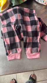 Carter's Baby Girls Pink Buffalo Plaid Fleece Jumpsuit - Image 3