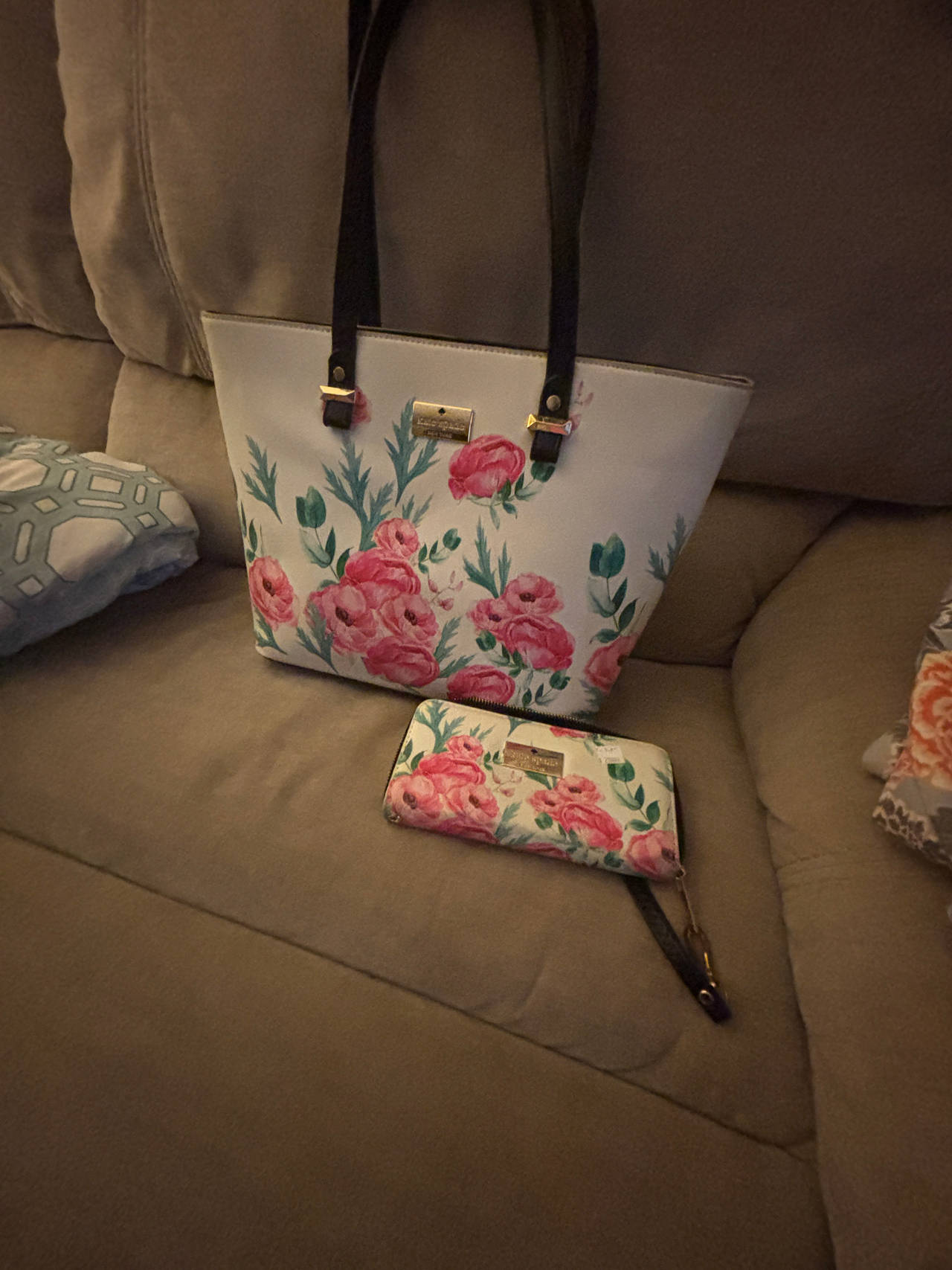 Kate Spade Floral Tote and Wallet Set 