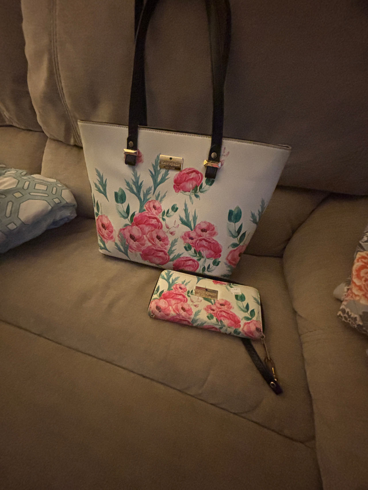 Kate Spade Floral Tote and Wallet Set 