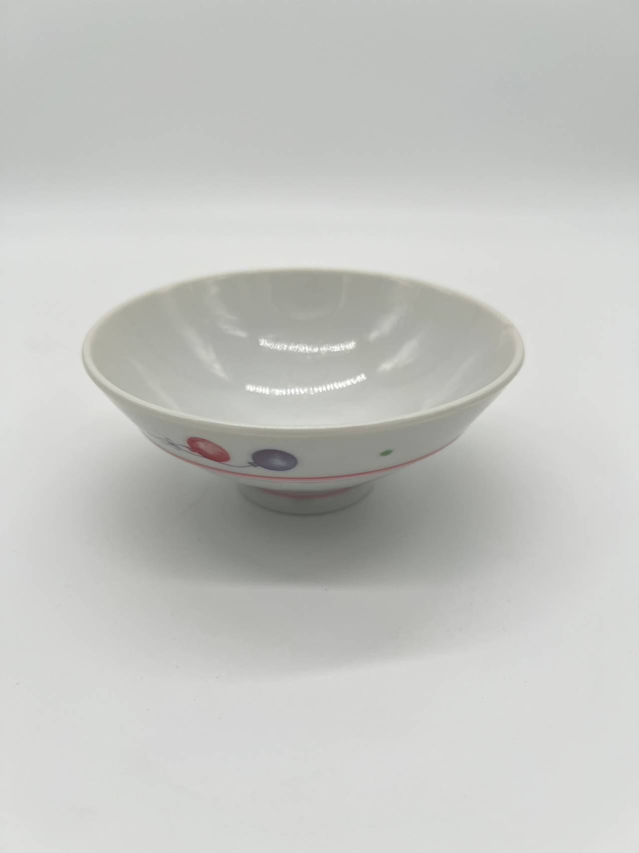 Vintage Japanese Porcelain Rice Bowl Shuhou Arita Balloon Pattern 4.25” Hand Pai