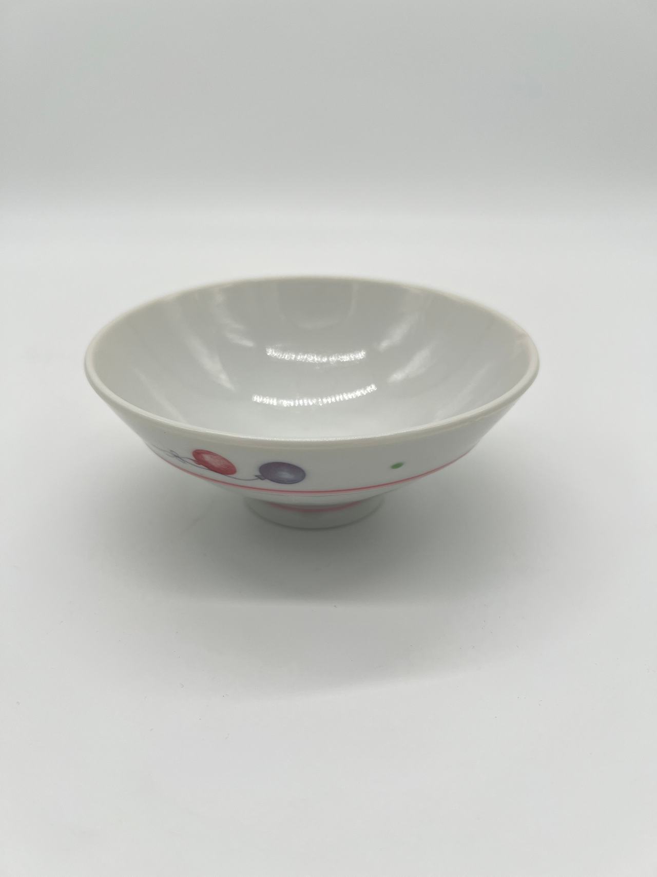 Vintage Japanese Porcelain Rice Bowl Shuhou Arita Balloon Pattern 4.25” Hand Pai