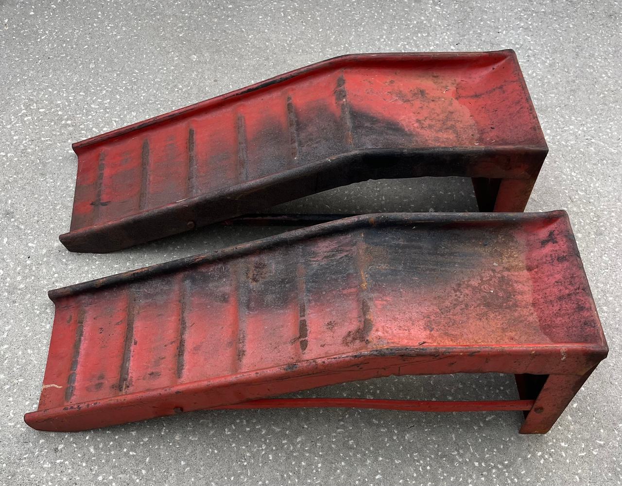 Car Ramps Steel Metal Red