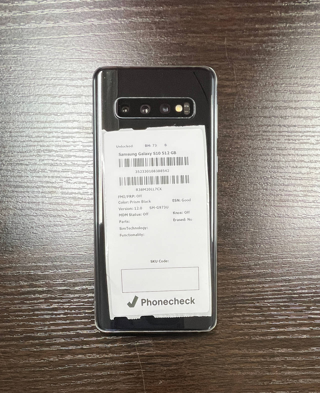 Samsung Galaxy S10 512GB Prism Black (Unlocked)
