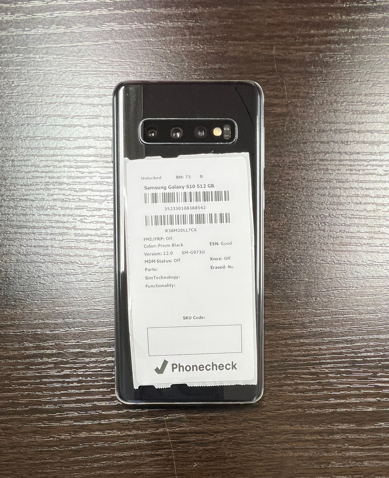 Samsung Galaxy S10 512GB Prism Black (Unlocked)