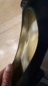 St. John Black Satin Pump with Sequin Trim - Image 5
