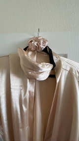 Satin Feather Trim Robe - Image 3