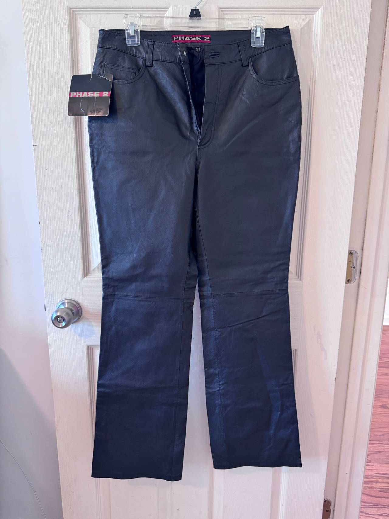 Phase 2 Women's Black Leather Pants Size: 12