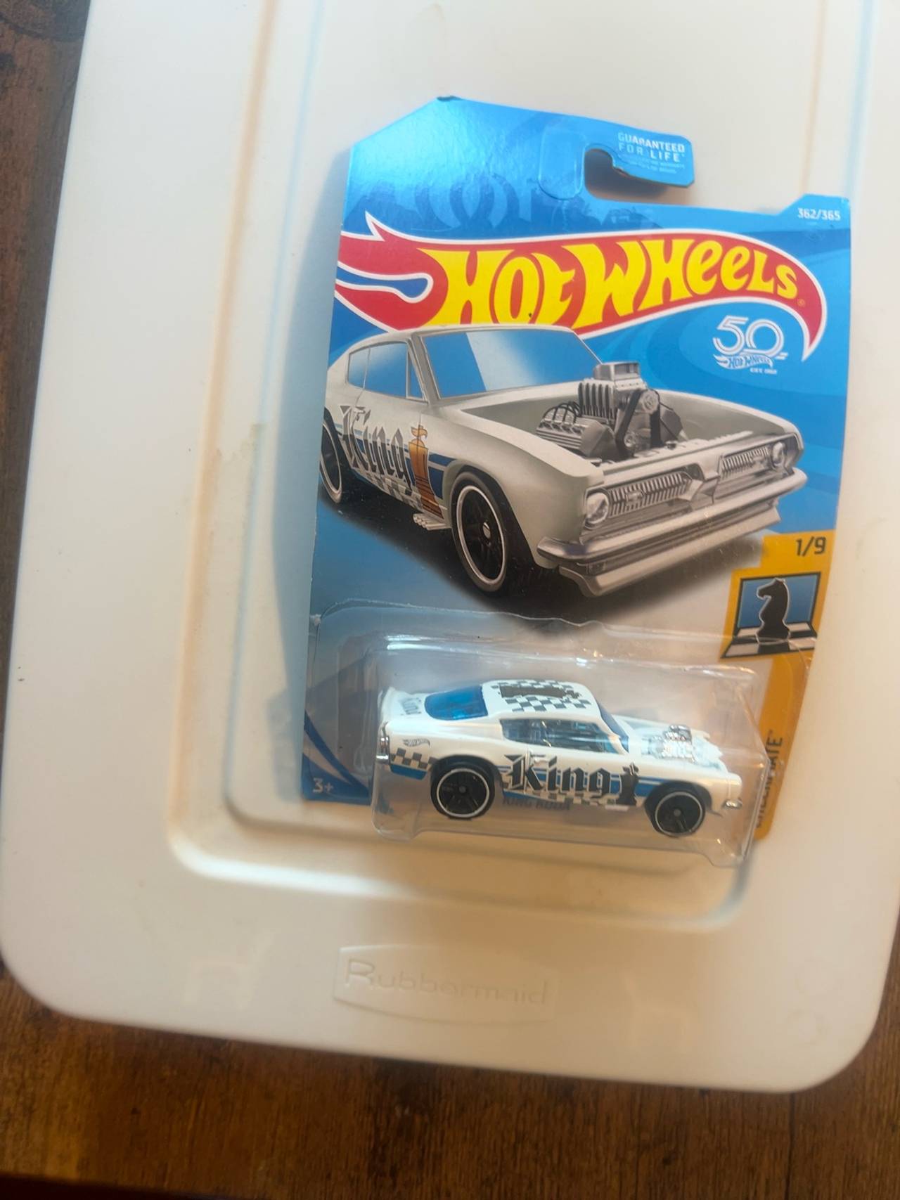 Hot Wheels King Kuda Checkmate White 1/9 Scale Diecast Car