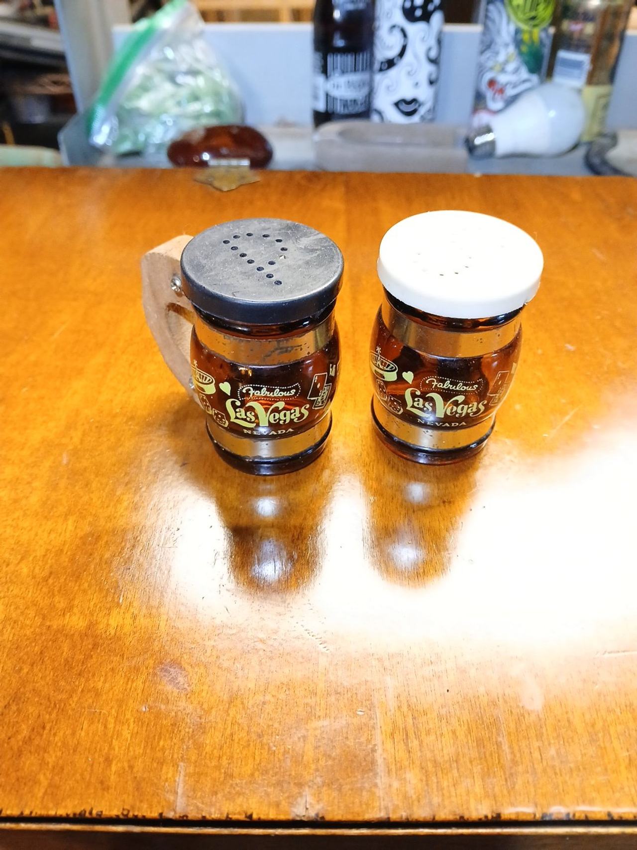 Vintage Las Vegas Barrel Salt and Pepper Shakers
