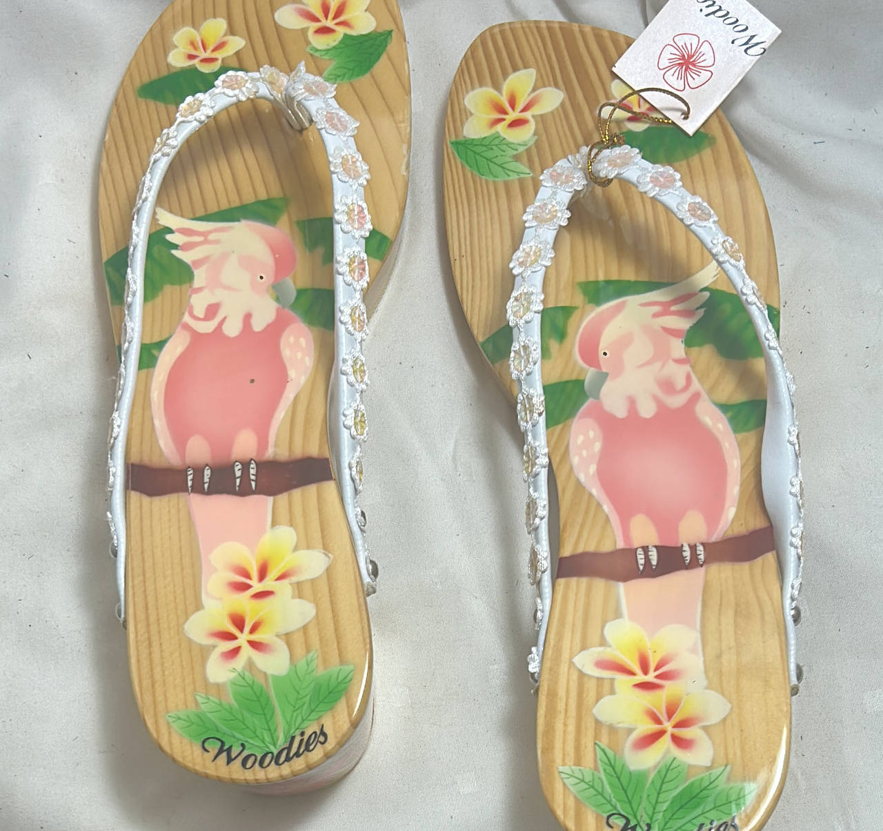 Woodies Cockatoo Floral Wooden Platform Sandals