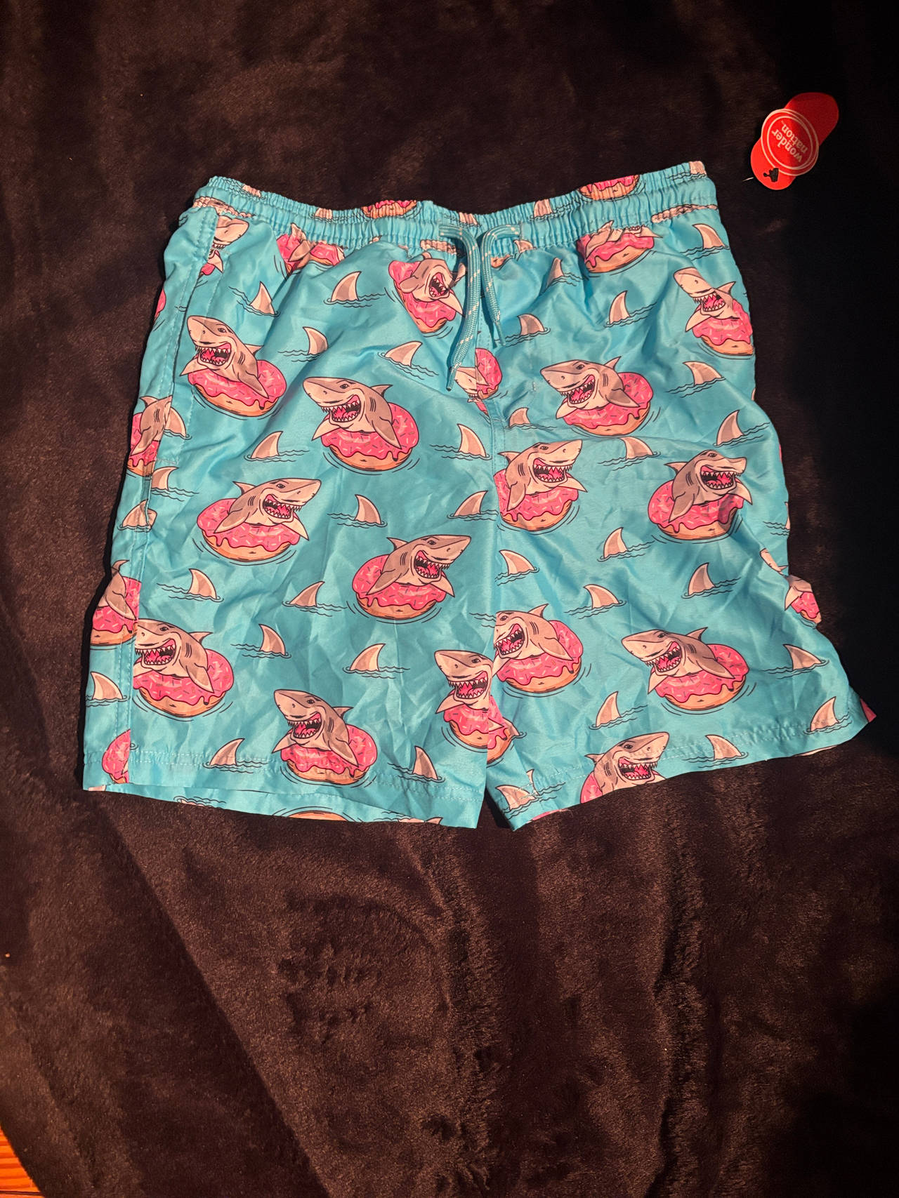 Wonder Nation Boys Shark Donut Swim Trunks