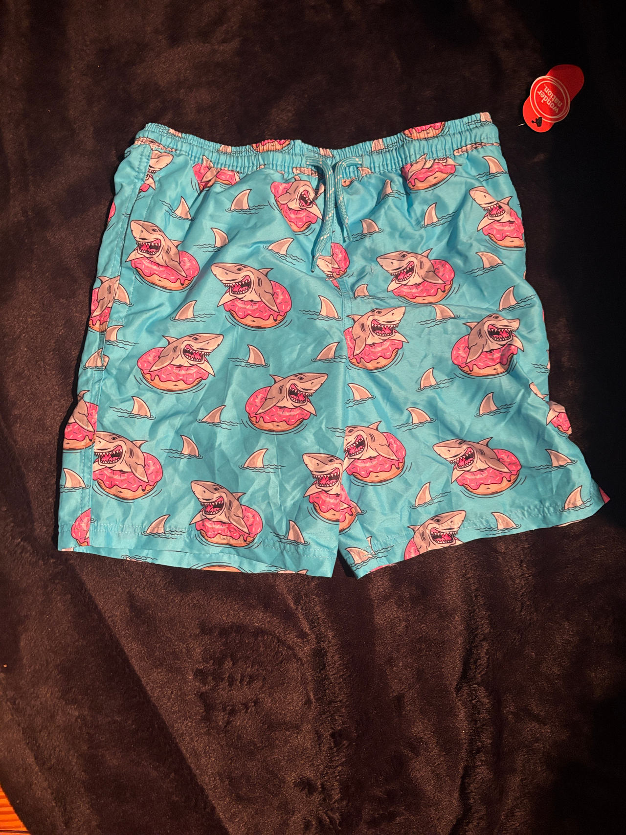 Wonder Nation Boys Shark Donut Swim Trunks