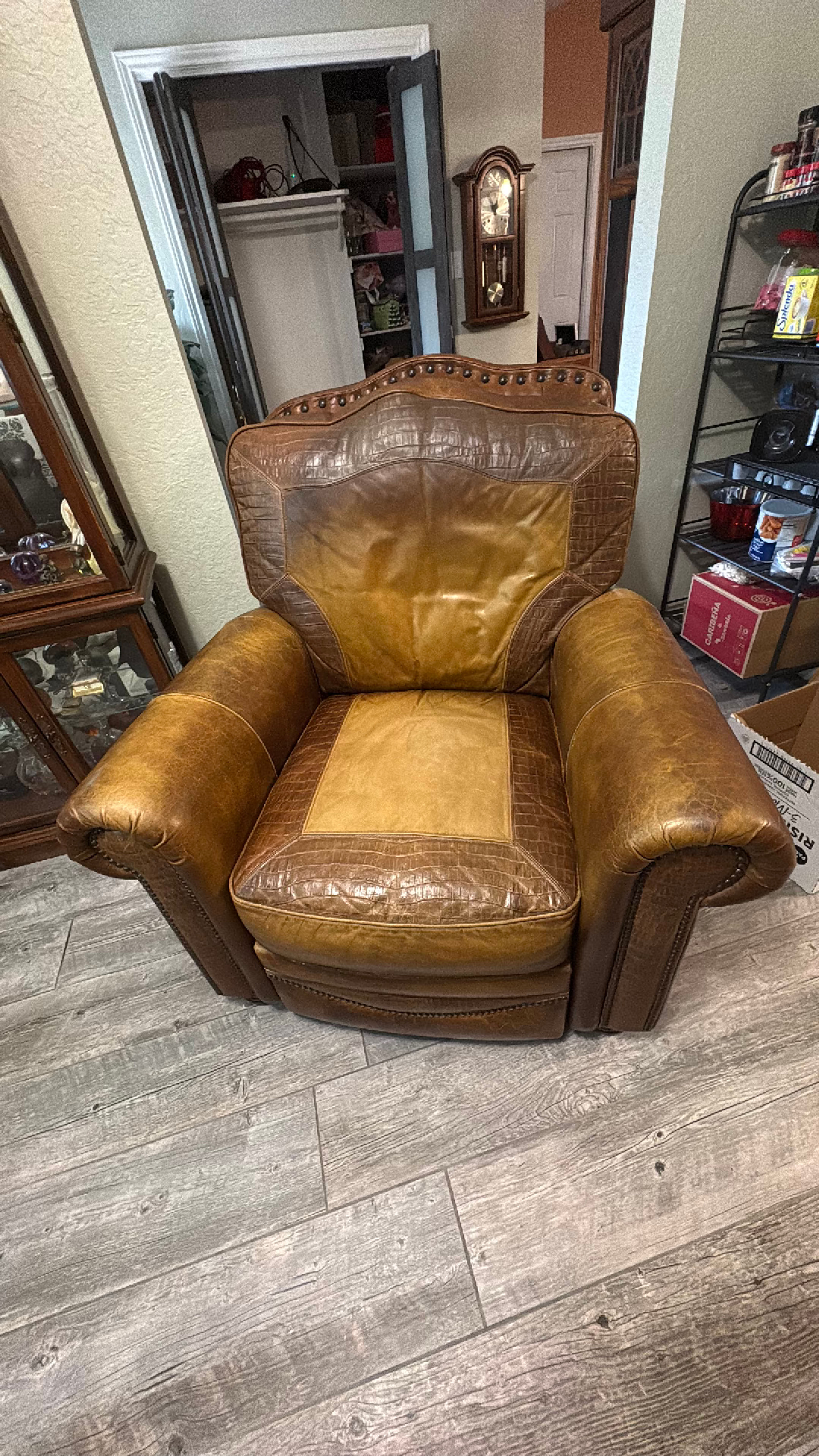 Dakota Bison Leather Recliner Chair - Image 2