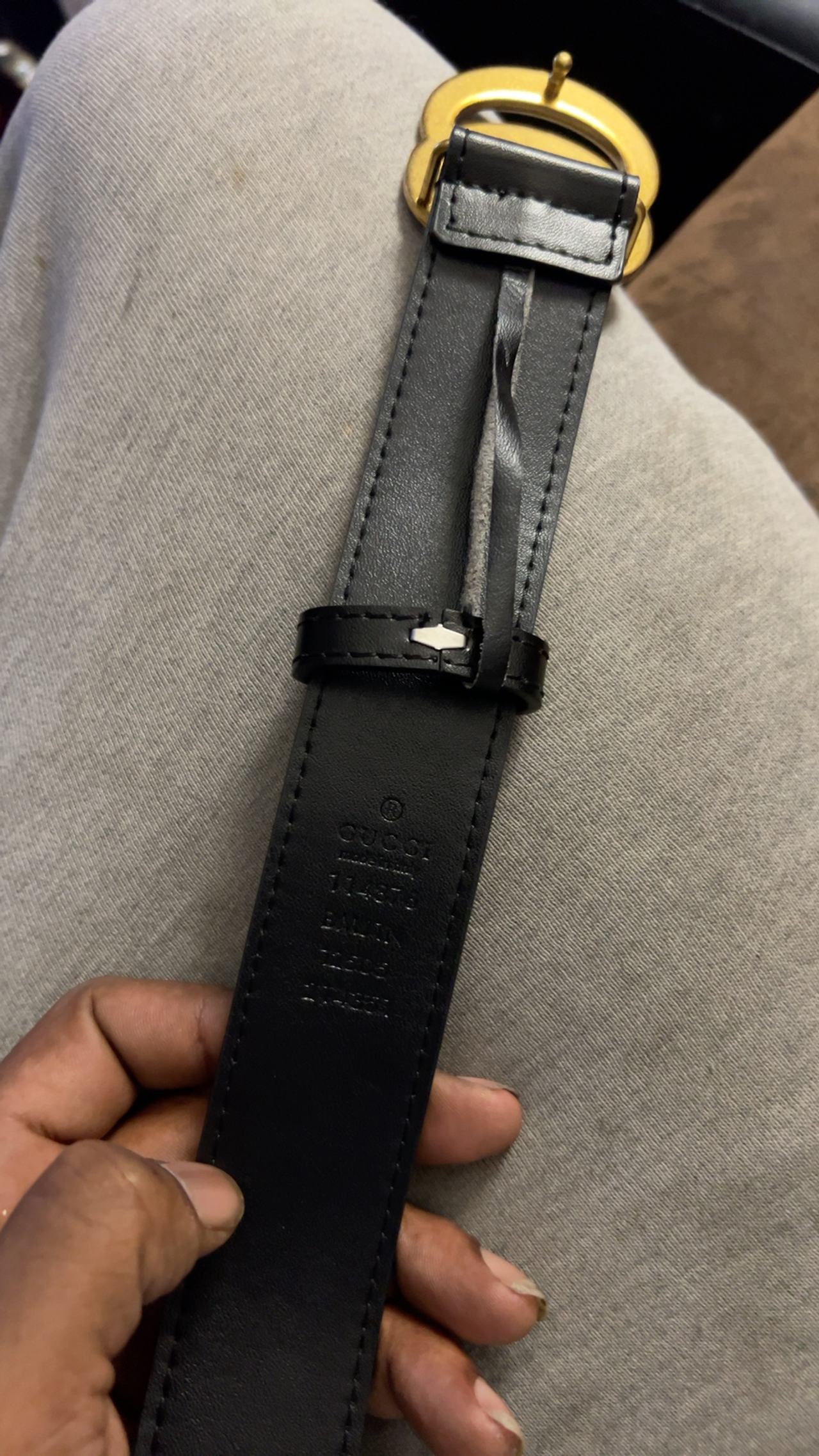 Gucci GG Logo Belt Black Leather