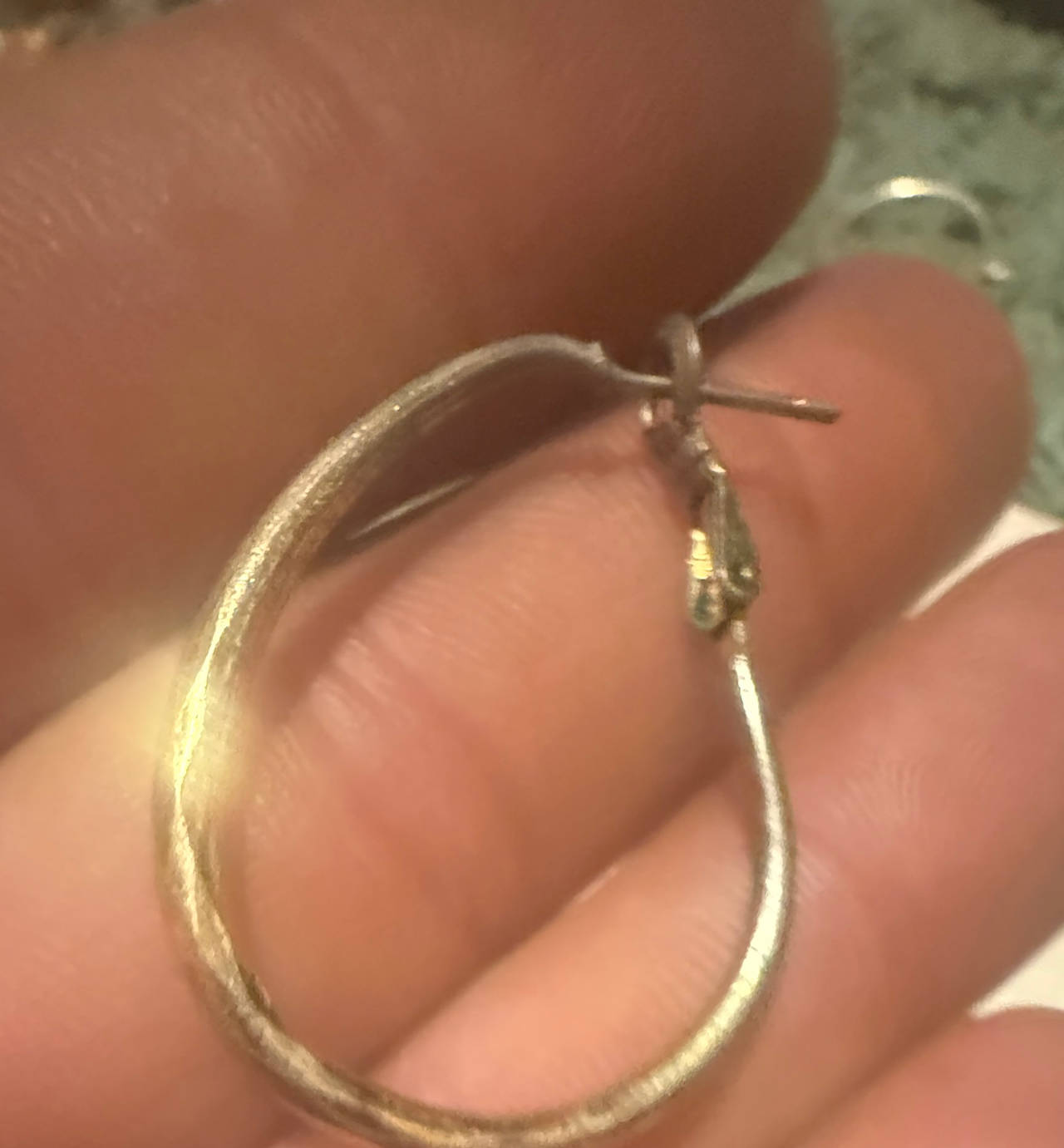 Textured Silver-Tone Oval Hoop Earrings