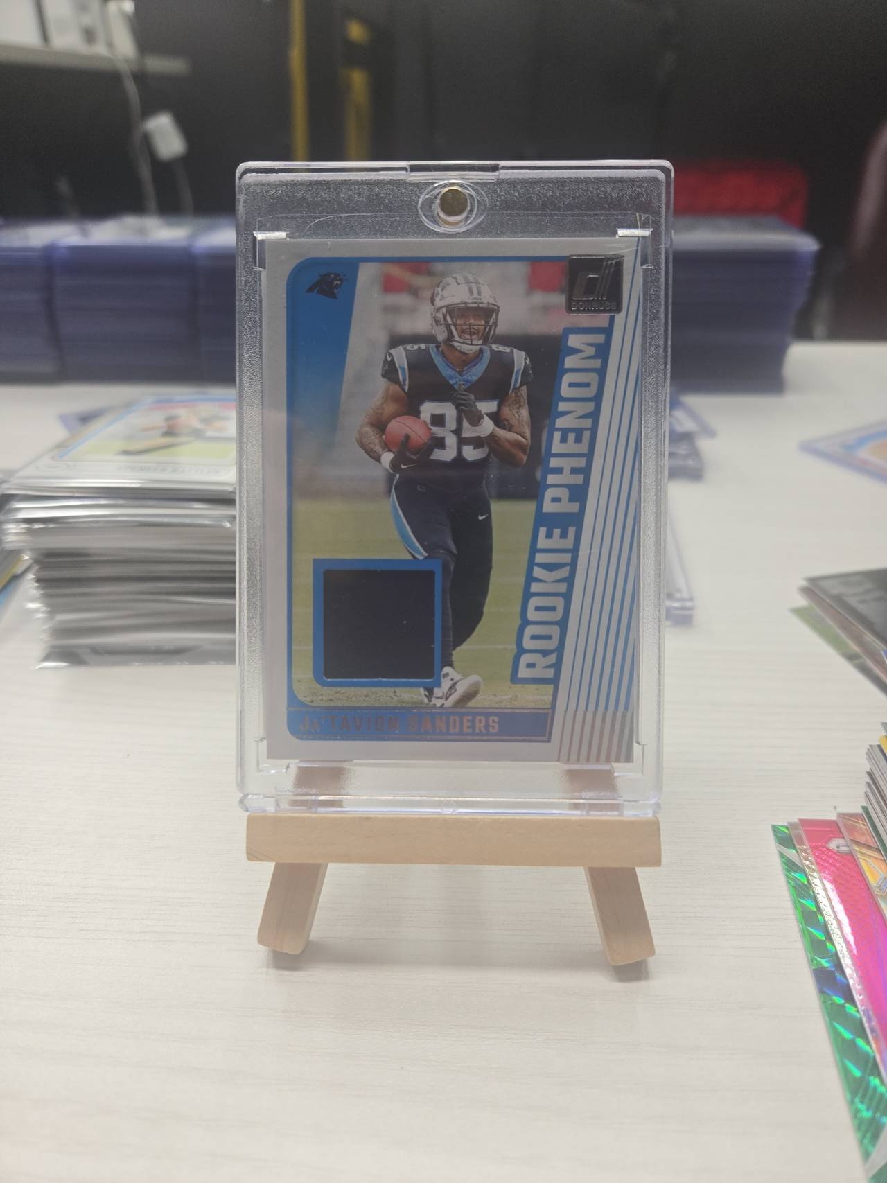2024 Donruss Ja'Tavion Sanders Rookie Phenom Jersey Relic Card