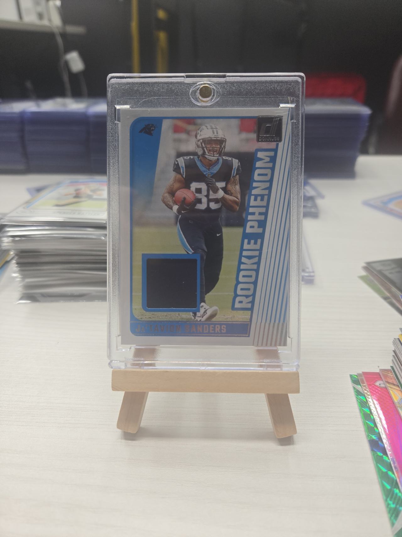 2024 Donruss Ja'Tavion Sanders Rookie Phenom Jersey Relic Card